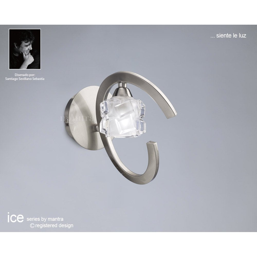 M1855 Ice Wall Lamp 1 Light G9 ECO Satin Nickel
