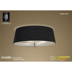 M1929/BS Ninette Ceiling 4 Light E27 Antique Brass Black Shade
