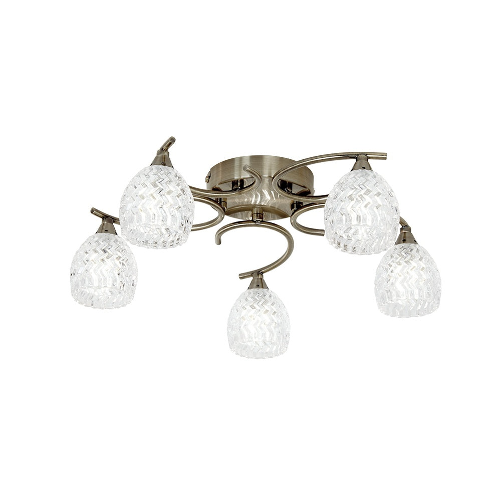 BOYER-5AB Boyer Indoor Semi Flush Multi Arm Glass