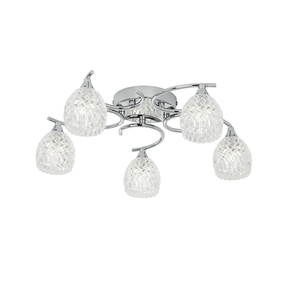 BOYER-5CH Boyer Indoor Semi Flush Multi Arm Glass