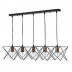 Dar MID0522 Midi 5 Light Bar Pendant Black