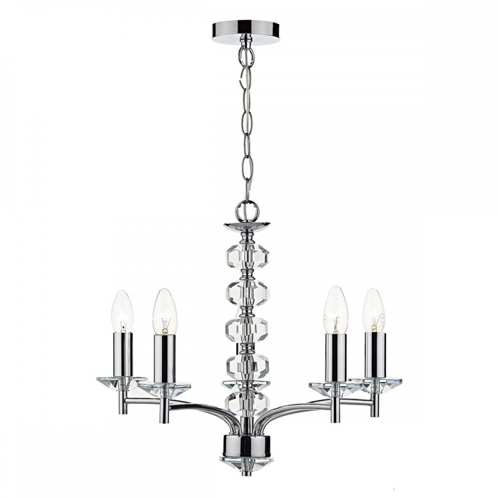 Dar OLE0550 Oleana Pendant Polished Chrome Crystal