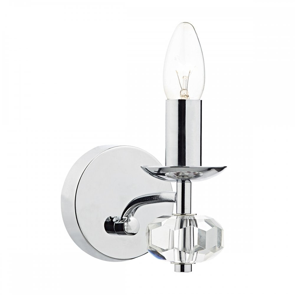 Dar OLE0750 Oleana Wall Bracket Polished Chrome Crystal