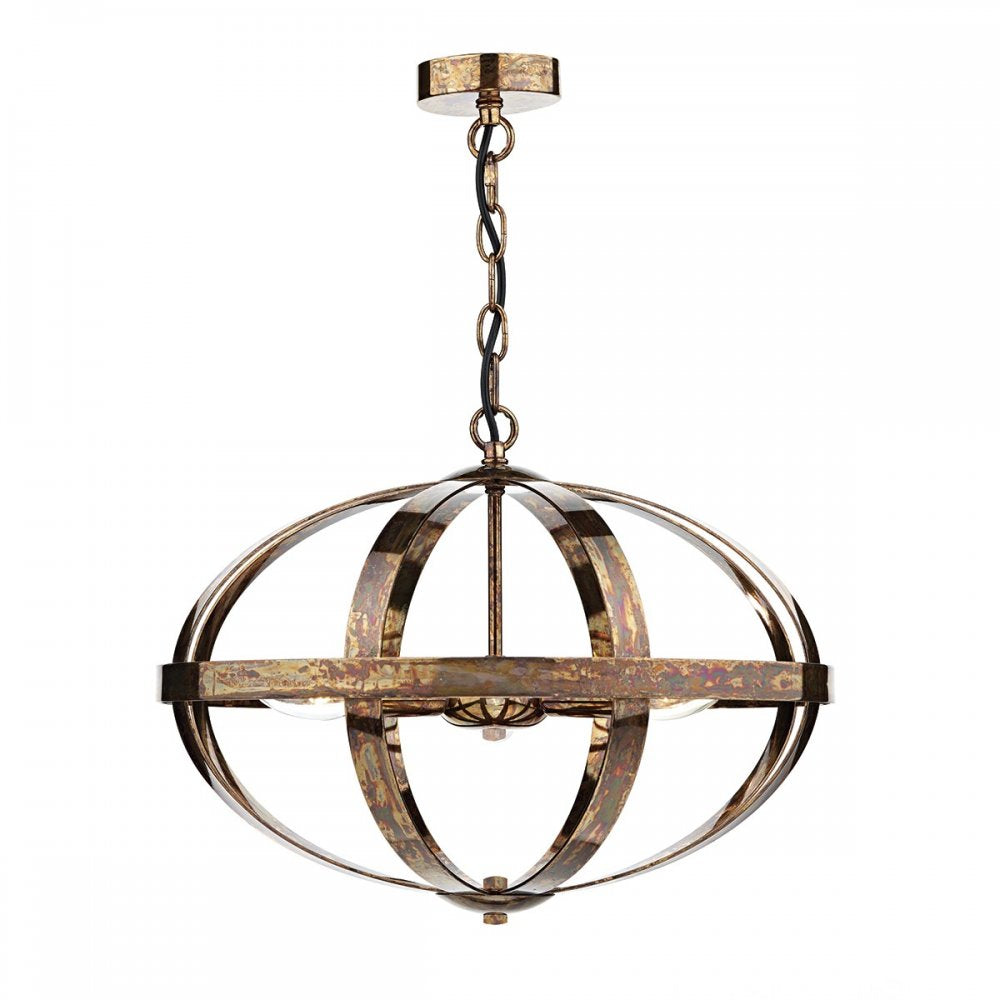 Dar SYM0364 Symbol 3 Light Pendant Petrol Copper