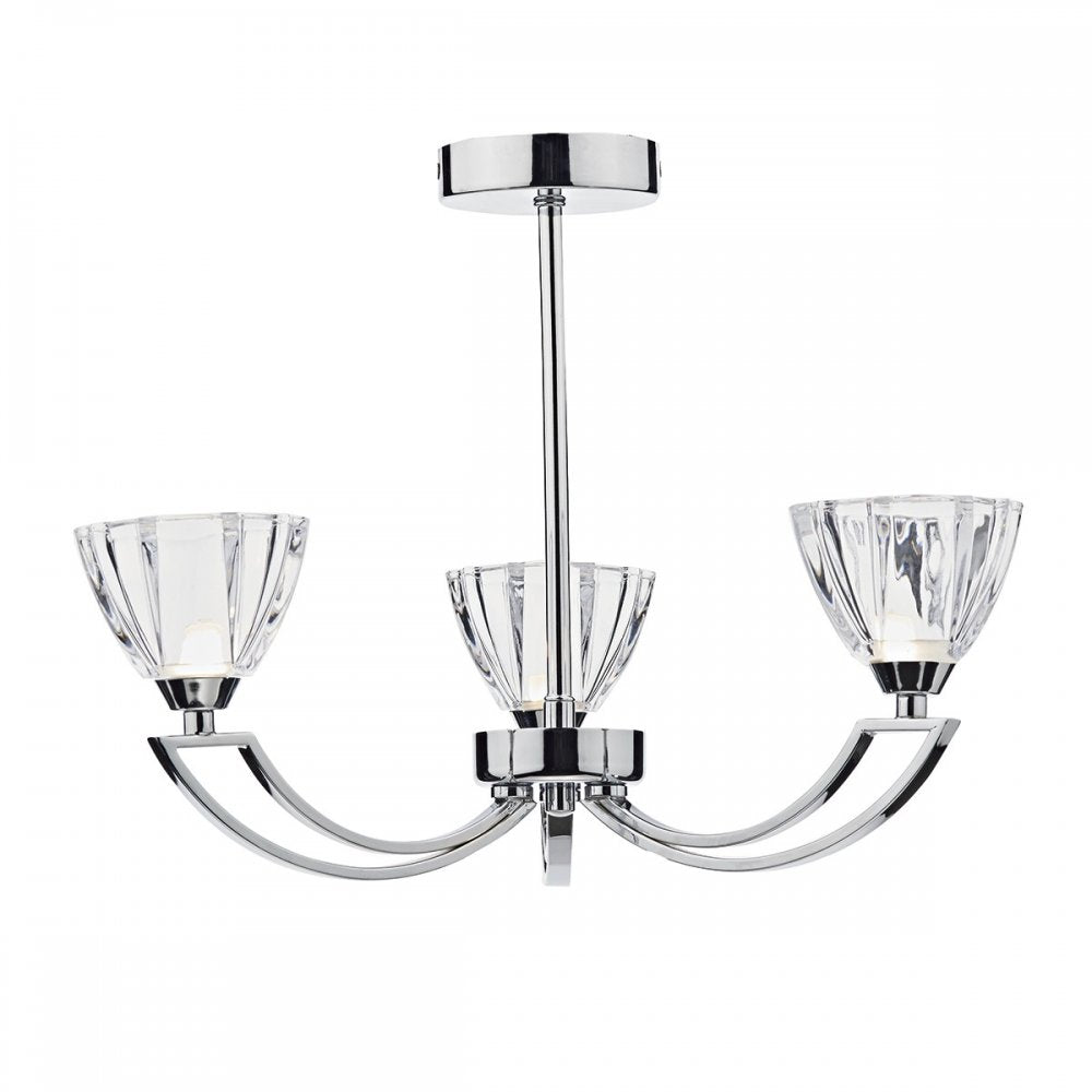 Dar VIT0350 Vito Semi Flush Polished Chrome