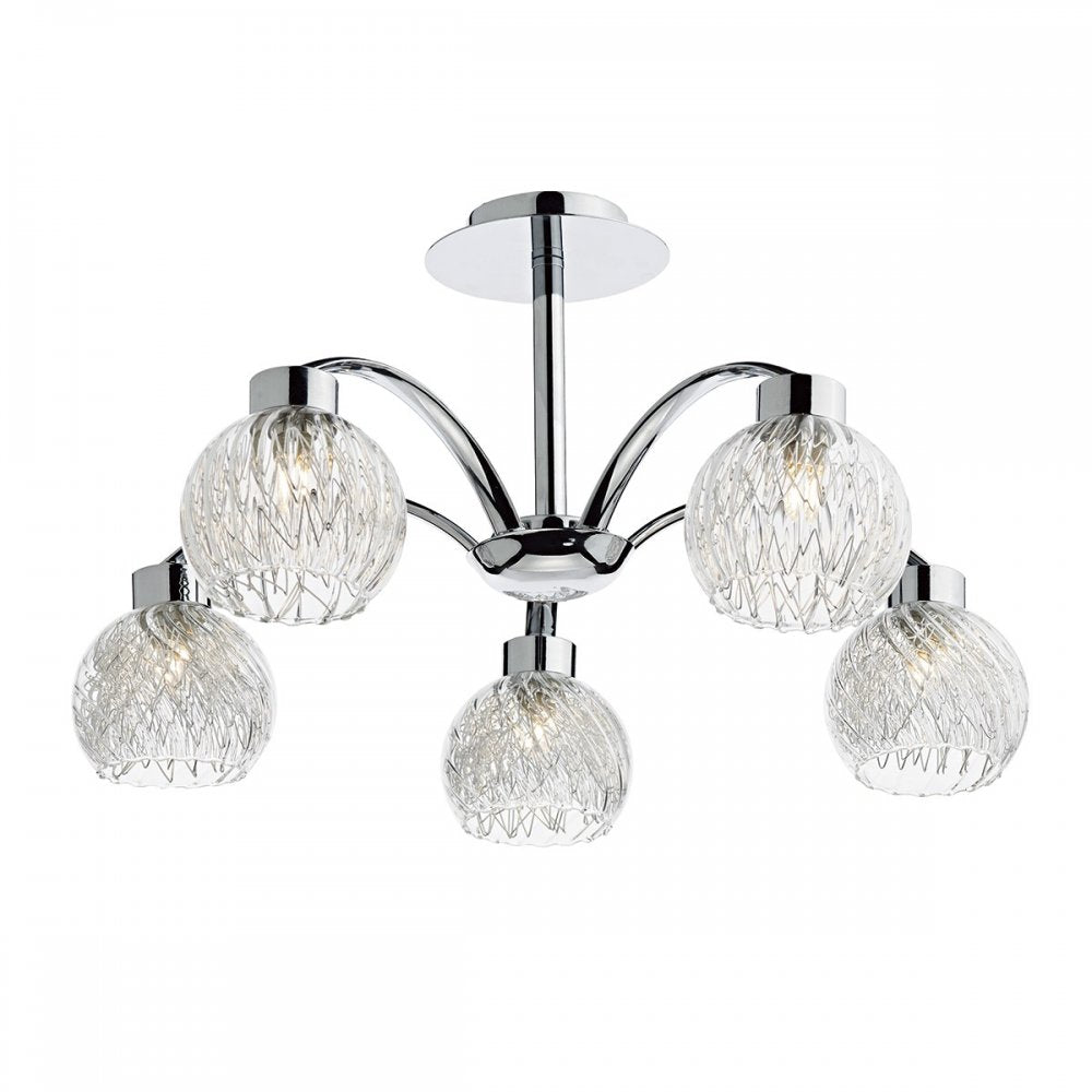 Dar YAS0550 Yasmin Semi Flush Polished Chrome