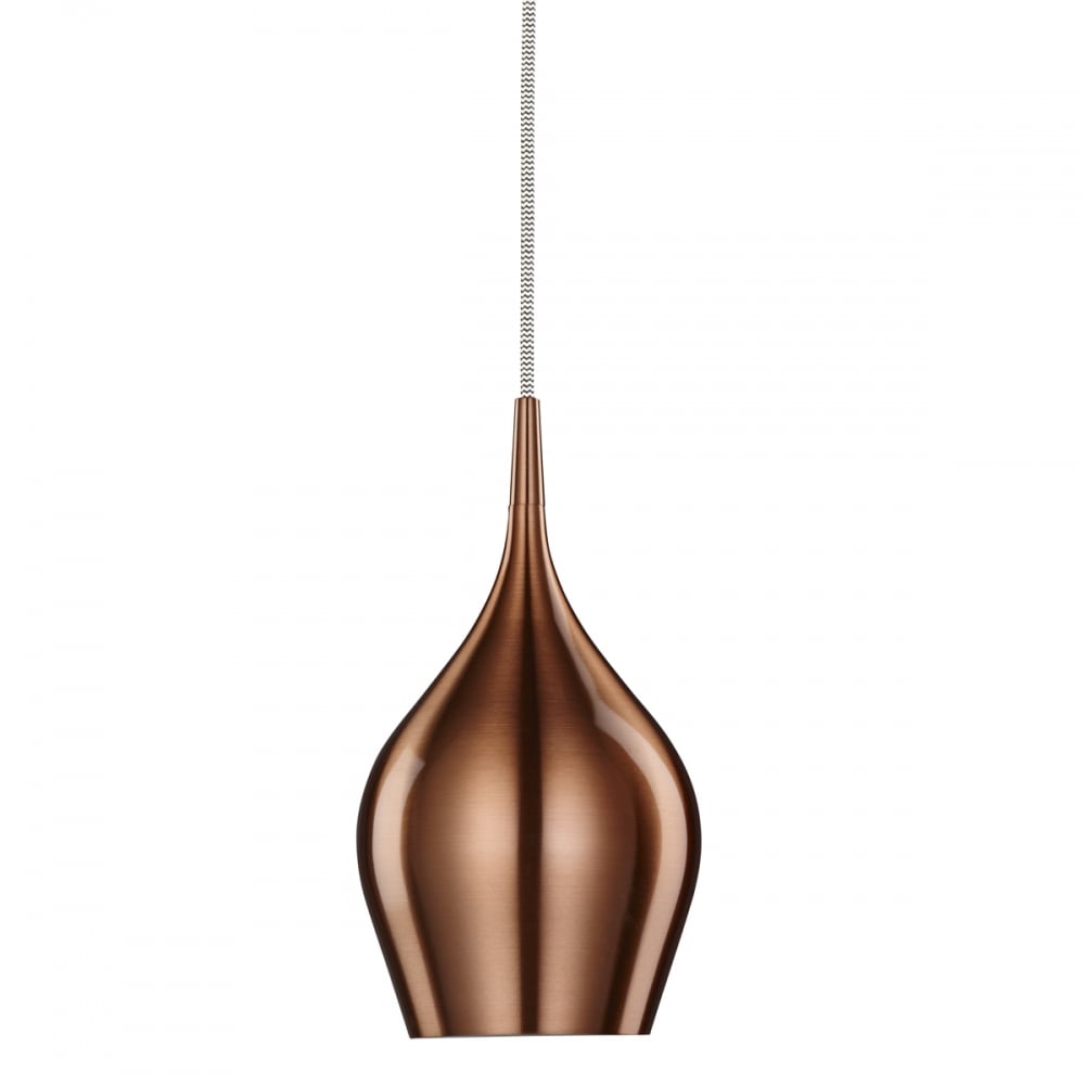 6461-12CU Vibrant 1 Light Metallic Pink Pendant
