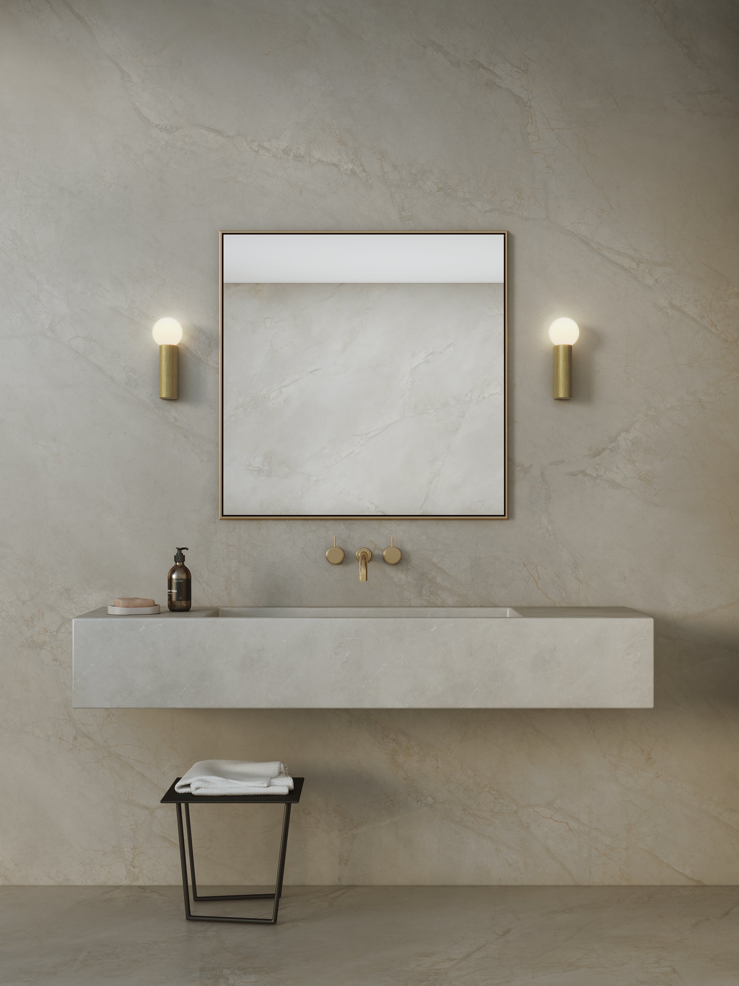 1459012 Ortona Bathroom Single Wall Light Matt Brushed Brass