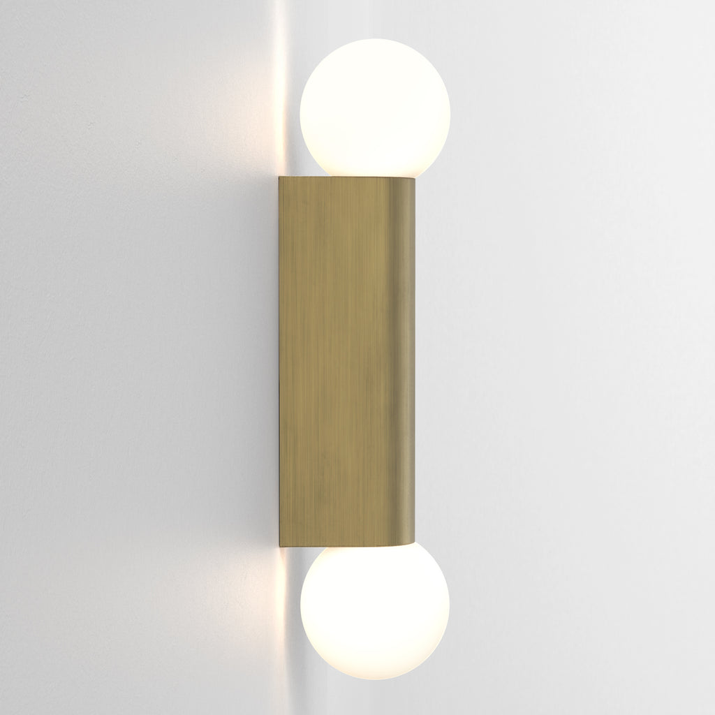 1459013 Ortona Bathroom Twin Wall Light Matt Brushed Brass