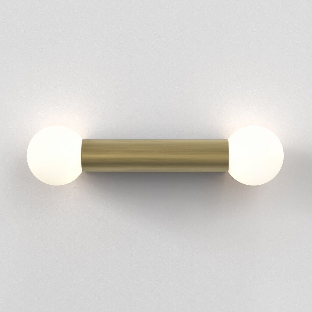 1459013 Ortona Bathroom Twin Wall Light Matt Brushed Brass