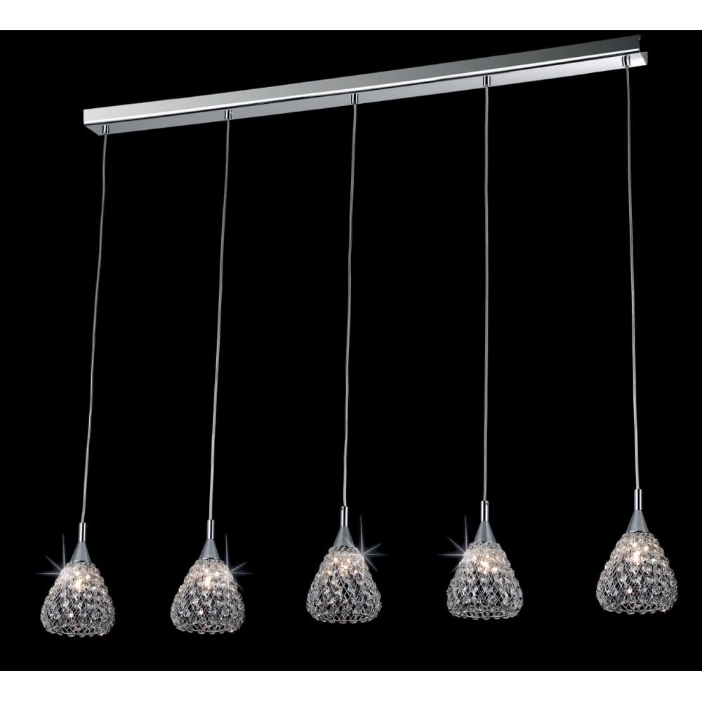 CFH501131/05/LIN/CH Simone 5 Light Line Crystal Chrome
