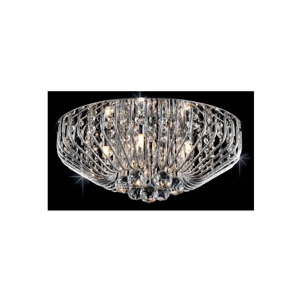 CFH508052/05/PL/CH Carlo 5 Light Crystal Flush Chrome