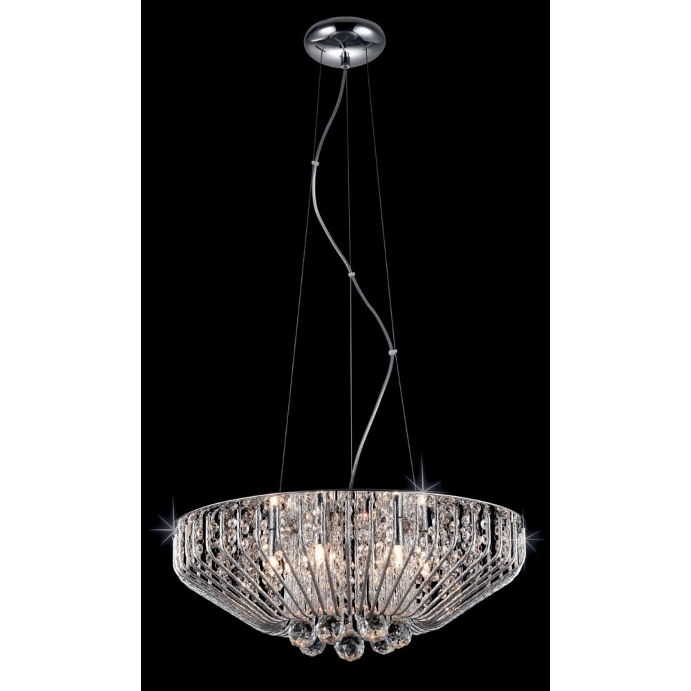 CFH508052/06/CH Carlo 6 Light Pendant Crystal Chrome