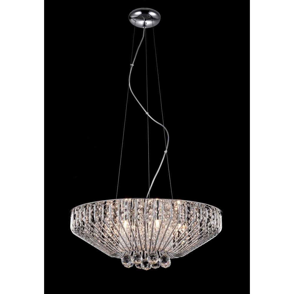 CFH508052/07/CH Carlo 7 Light Pendant Crystal Chrome