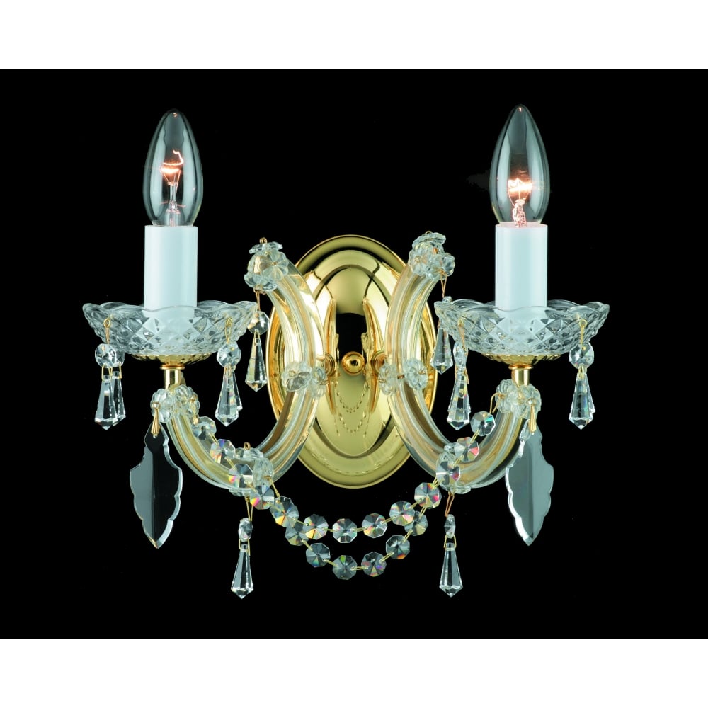 CP00150/02/WB/G Marie Theresa Glass Arm Gold Wall Light