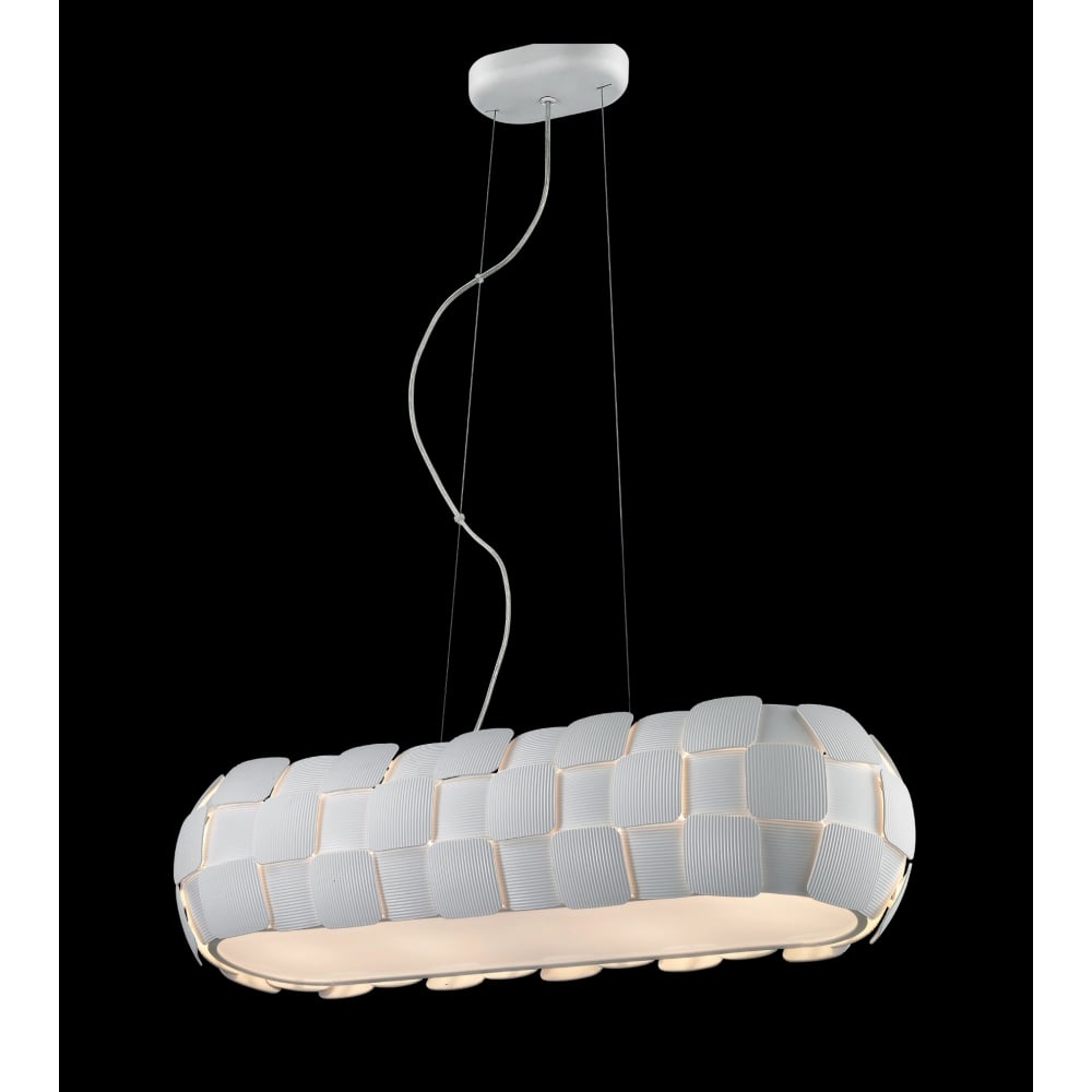 PG504241/04/OBL/WH Brigitte White Square Oblong Pendant