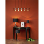 Dar MID0522 Midi 5 Light Bar Pendant Black