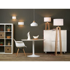 Dar GAU8602 Gaucho 1 Light Pendant White Large (S)