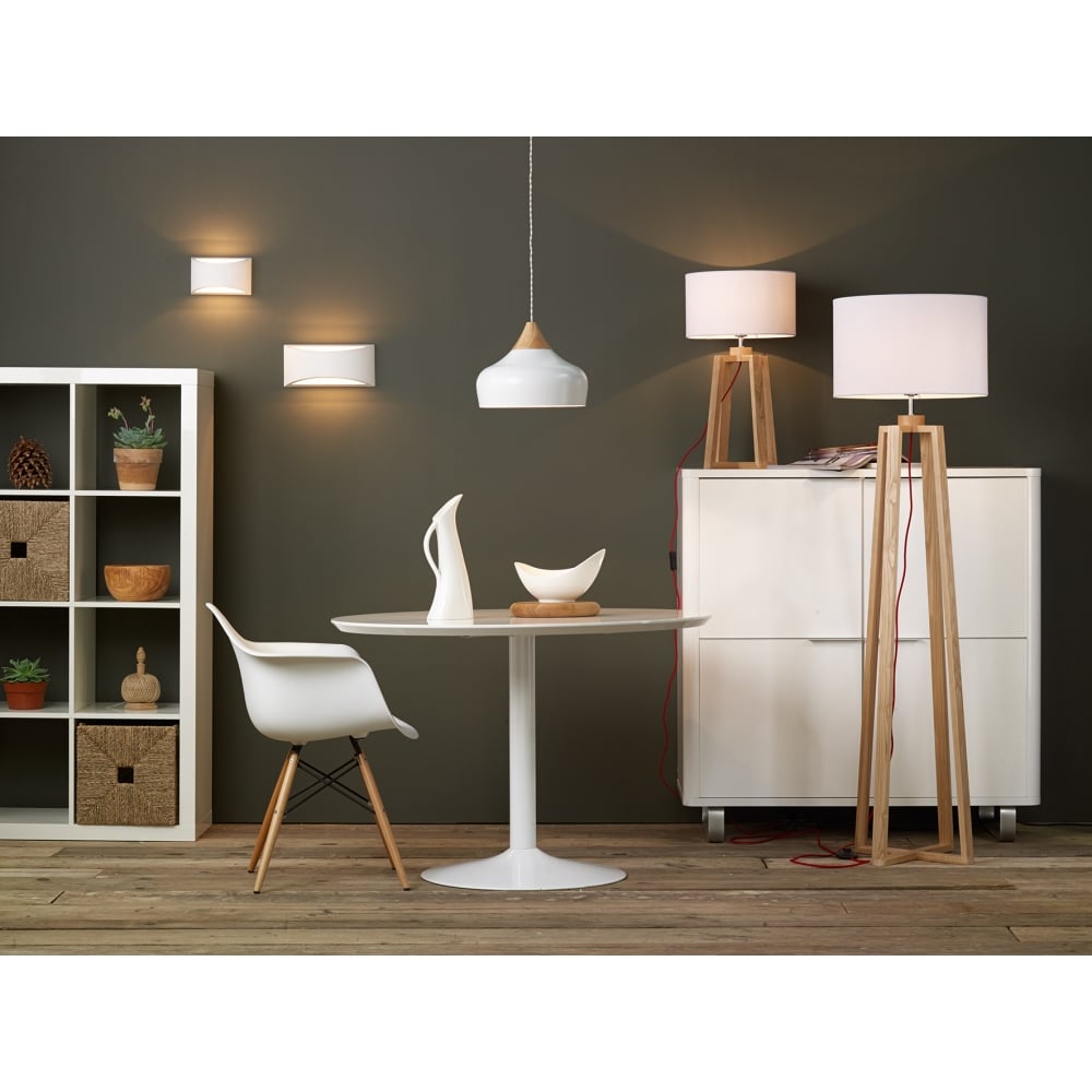 Dar GAU0102 Gaucho 1 Light Pendant White