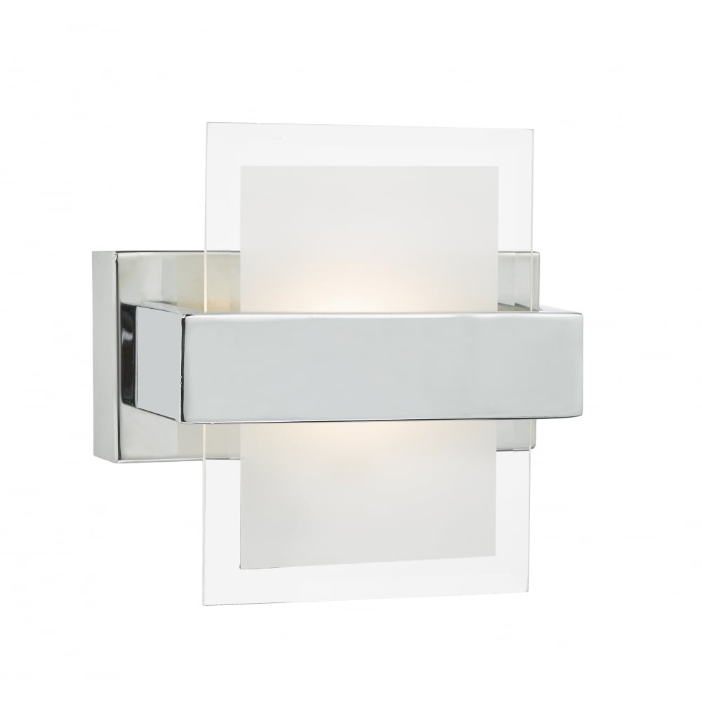 Dar APT0750 Apt Wall Light Polished Chrome Opal And Clear Glass LED