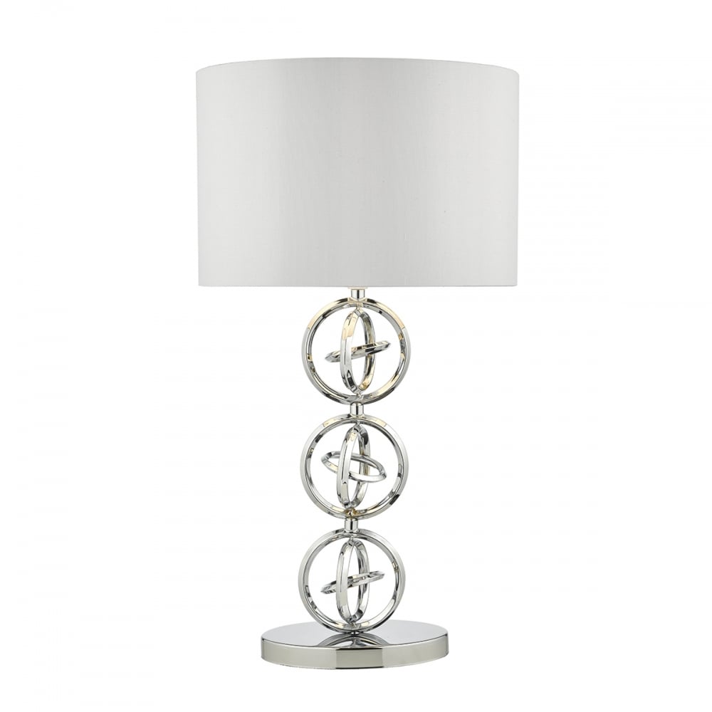 Dar INN4250 Innsbruck Table Lamp Polished Chrome With Shade