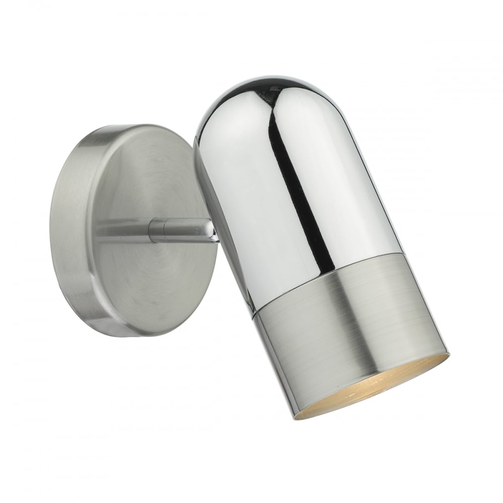 Kazan 1 Light Wall Bracket Satin Chrome Polished Chrome (SD)