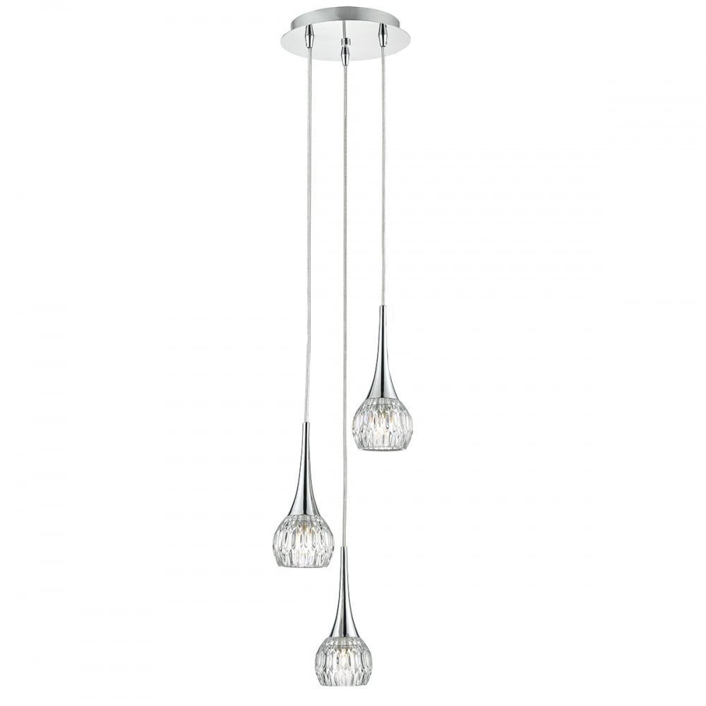 Dar LYA0350 Lyall 3 Light Pendant Polished Chrome