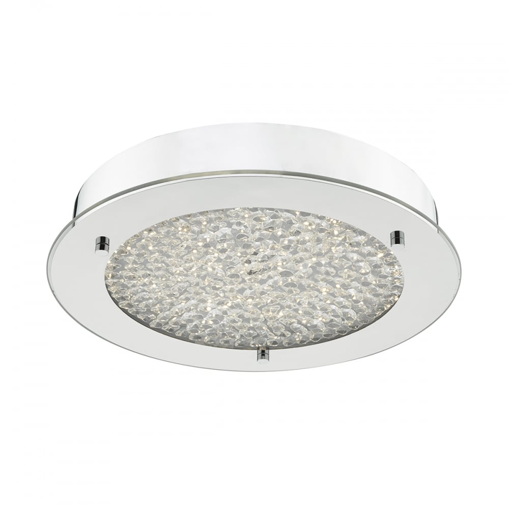 Dar PET5250 Peta Flush Polished Chrome Clear Glass LED
