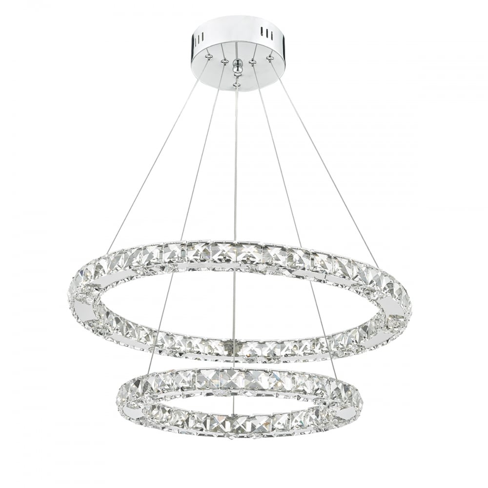 Dar ROM2550 Roma Double Tier Pendant Crystal LED