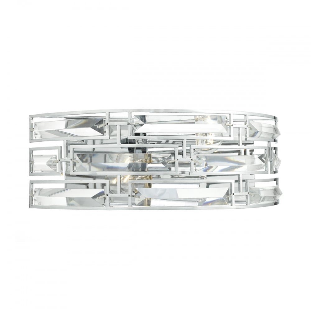 Dar SEV0950 Seville 2 Light Wall Bracket Polished Chrome Crystal