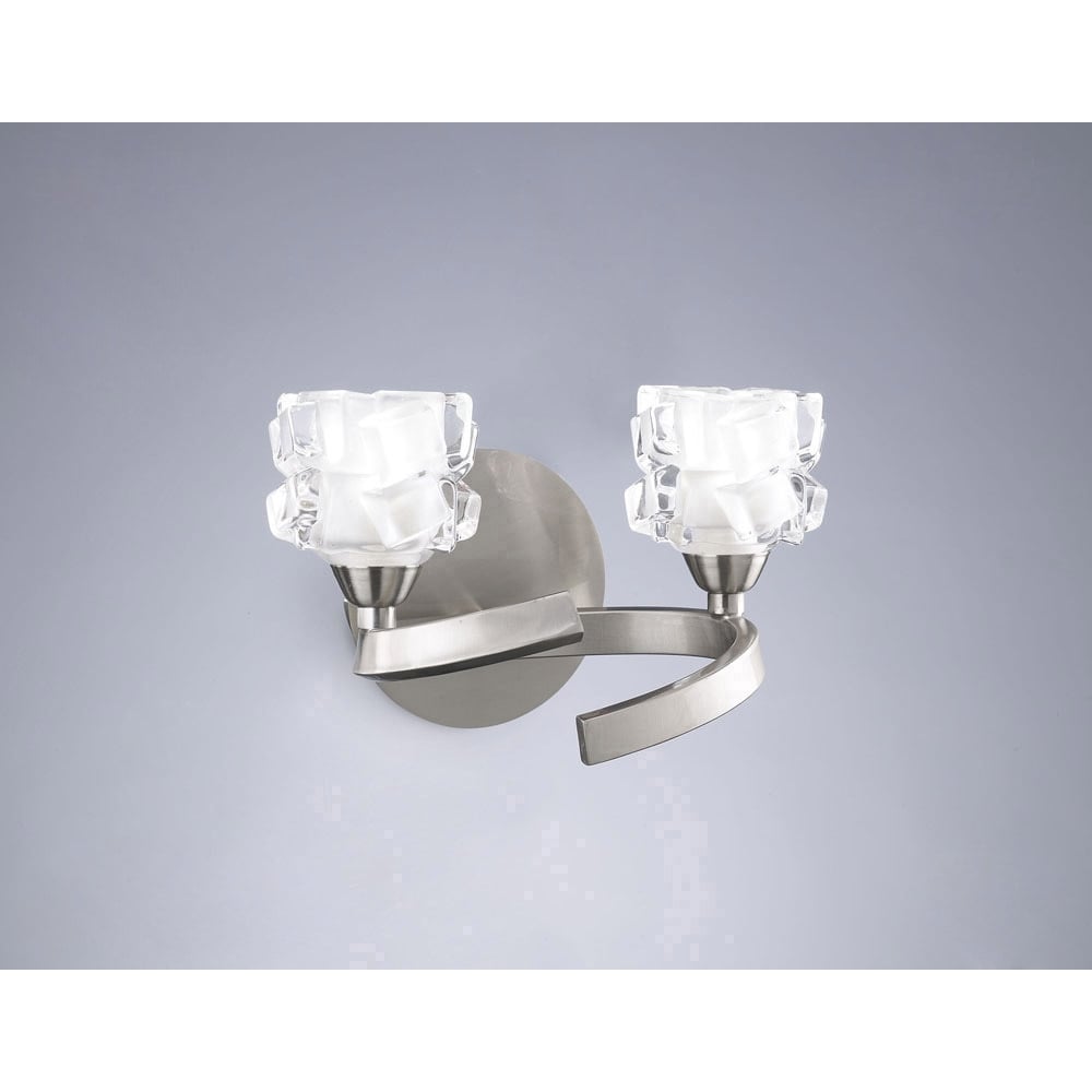 M1854/S Ice Wall Lamp Switched 2 Light G9 ECO Satin Nickel