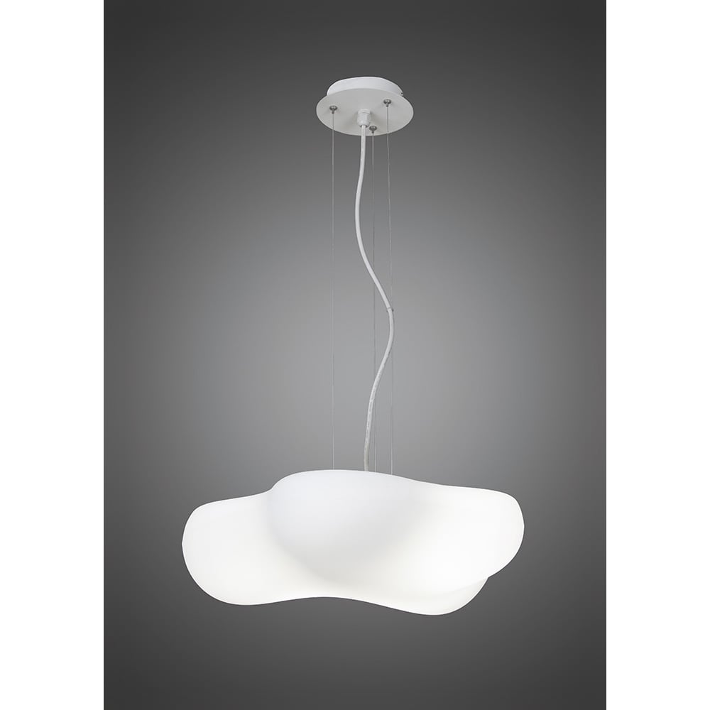 M1883 Eos Outdoor Pendant 4 Light E27 Matt White/Opal White