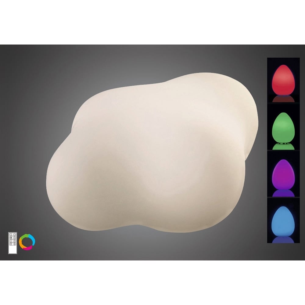 M1886 Eos Outdoor Table Lamp 2W LED RGB Remote Control Opal White