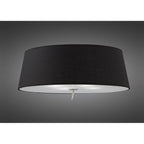 M1909/BS Ninette Flush Ceiling 4 Light E27 Polished Chrome Black Shade