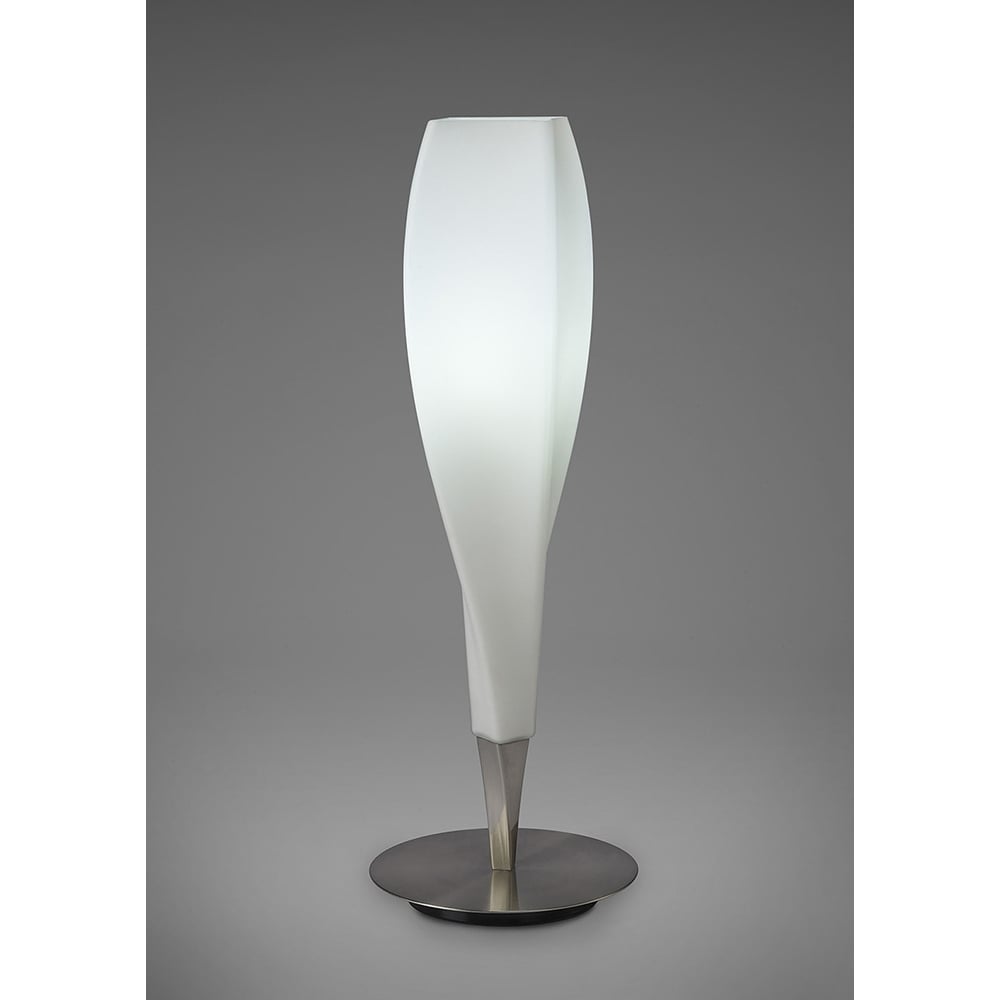 M3572 Neo Table Lamp 1 Light E27 Satin Nickel/Frosted White Glass