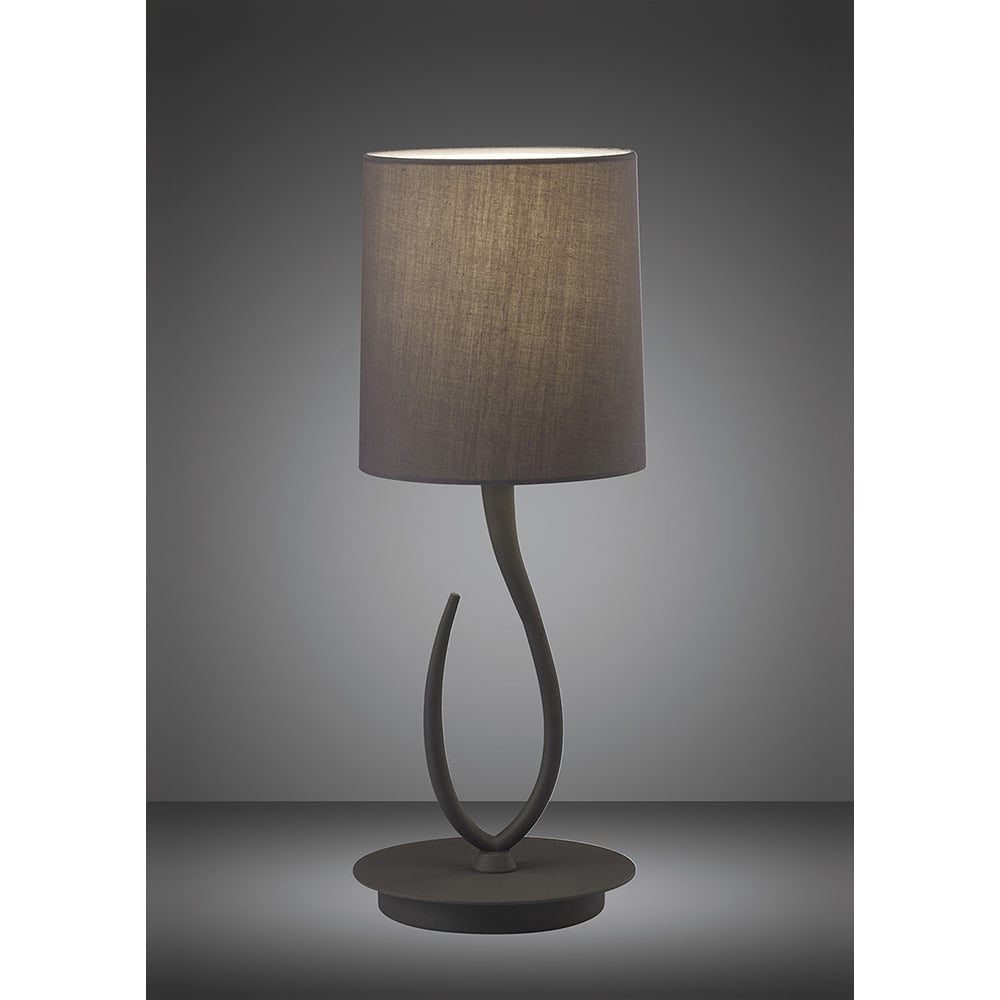 M3682 Lua Table Lamp 1 Light E27 Small Ash Grey Ash Grey Shade