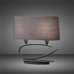 M3683 Lua Table Lamp 2 Light E27 Ash Grey Ash Grey Shades (S)