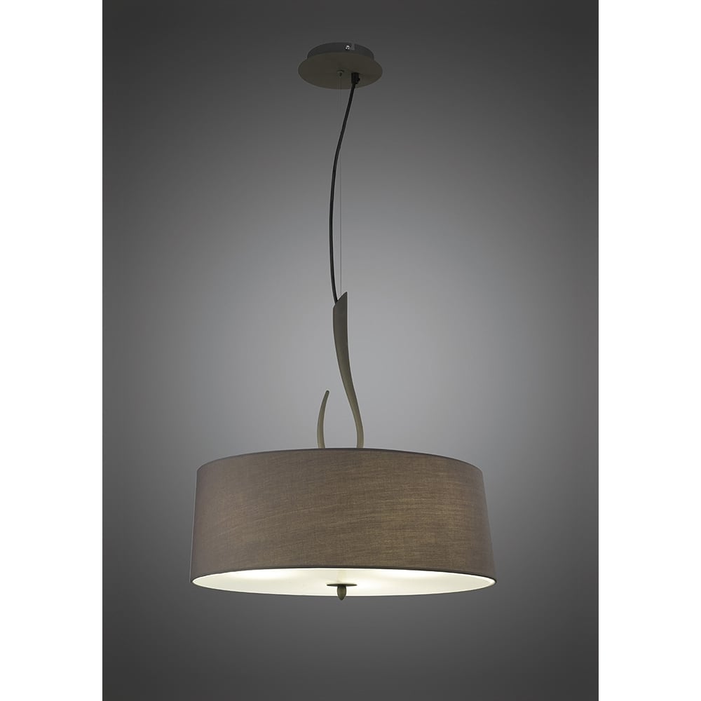 M3684 Lua Single Pendant 3 Light E27 Ash Grey Ash Grey Shade