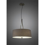 M3684 Lua Single Pendant 3 Light E27 Ash Grey Ash Grey Shade