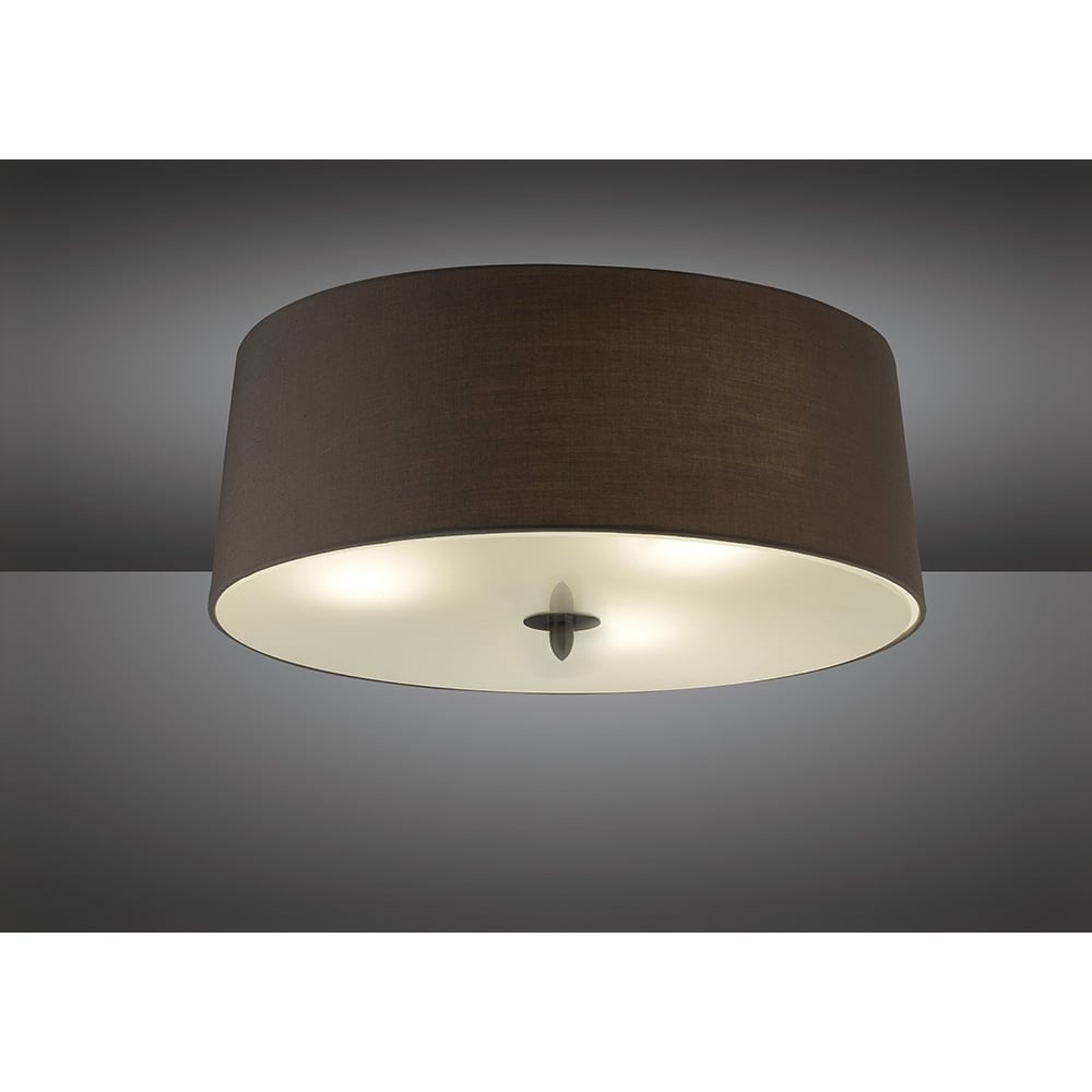 M3685 Lua Flush Ceiling 3 Light E27 Ash Grey Ash Grey Shade