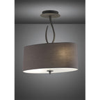 M3690 Lua Oval Semi Flush 2 Light E27 Ash Grey Ash Grey Shade
