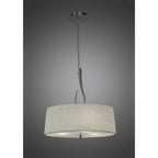 M3704 Lua Single Pendant 3 Light E27 Satin Nickel White Shade