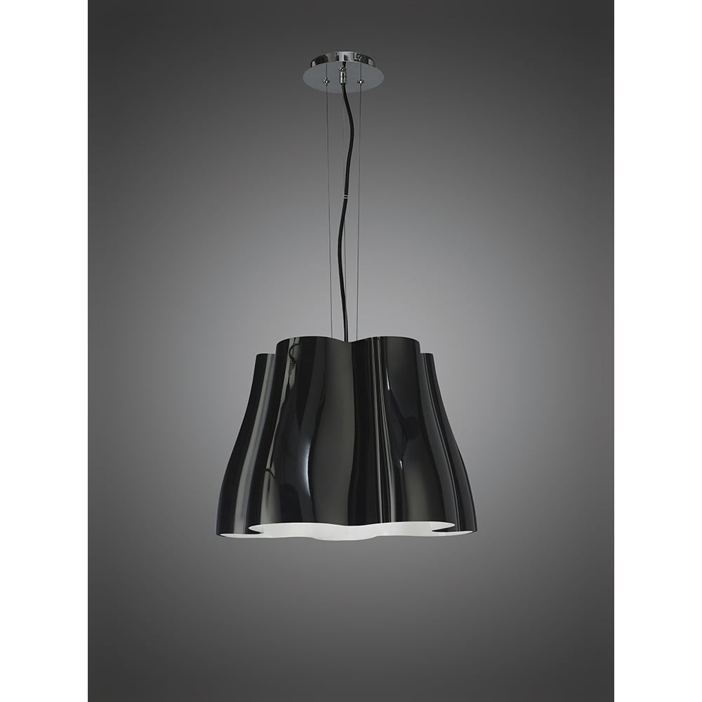 M3721 Miss Pendant 3 Light E27 Gloss Black/Polished Chrome