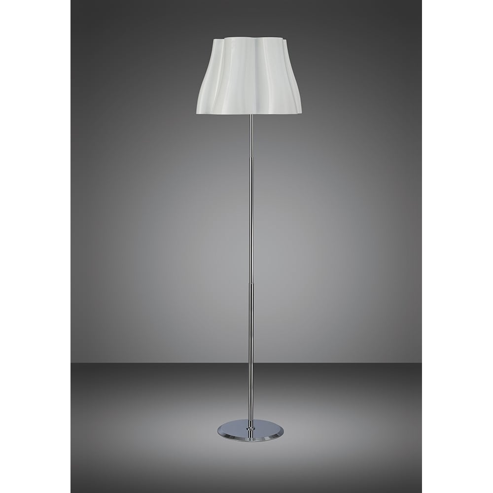 M3722 Miss Floor Lamp 3 Light E27 Gloss White/Polished Chrome