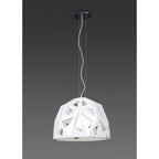 M3730 Facette Pendant 1 Light E27 Gloss White/Polished Chrome
