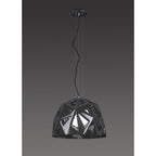 M3732 Facette Pendant 1 Light E27 Gloss Black/Polished Chrome