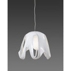 M3740 Phantom Pendant 1 Light E27 Gloss White/Frosted White Glass/Polished Chrome