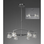 M3750 Iku Telescopic Convertible To Semi Flush 6 Light G9 Satin Nickel