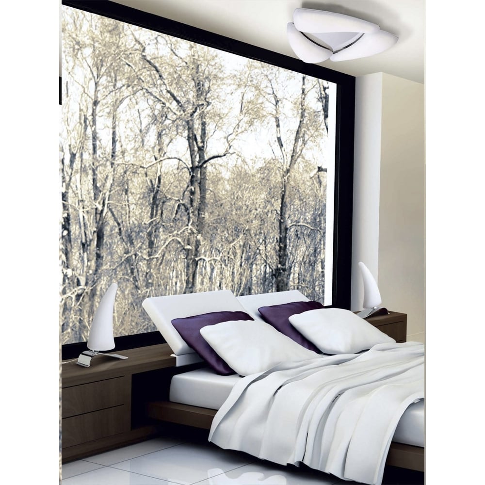 M3805 Mistral Flush Ceiling 18W LED Polished Chrome/Frosted Acrylic