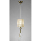 M3881 Tiffany Pendant 1+1 Light E27+G9 Antique Brass Soft Bronze Shade & Clear Crystal